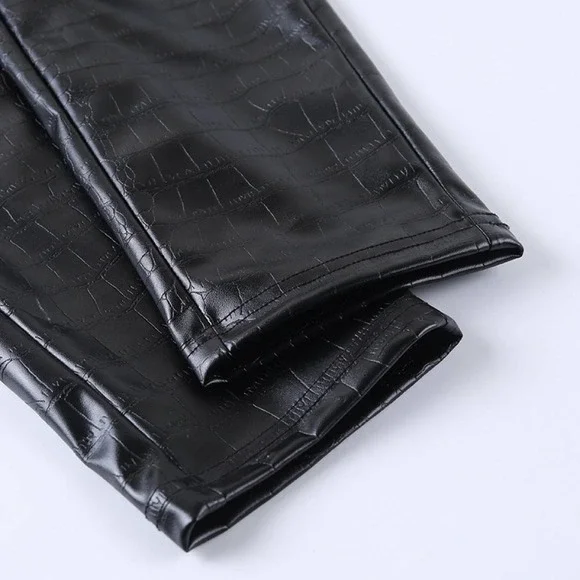 Elastic Waist Tie Zipper Casual Skinny Pants - Picture 11 of 11